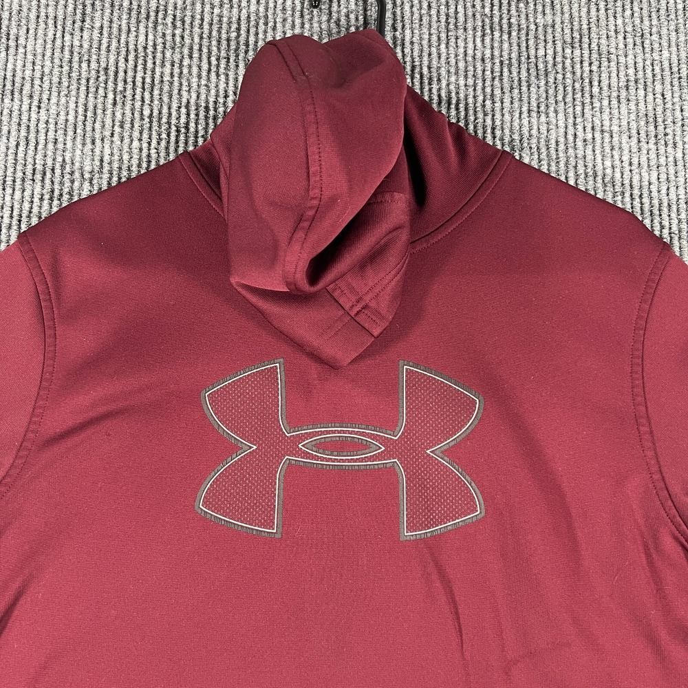 Under Armour Hoodie Sweatshirt Mens Large‎ Red Long Sleeve Cold Gear Active